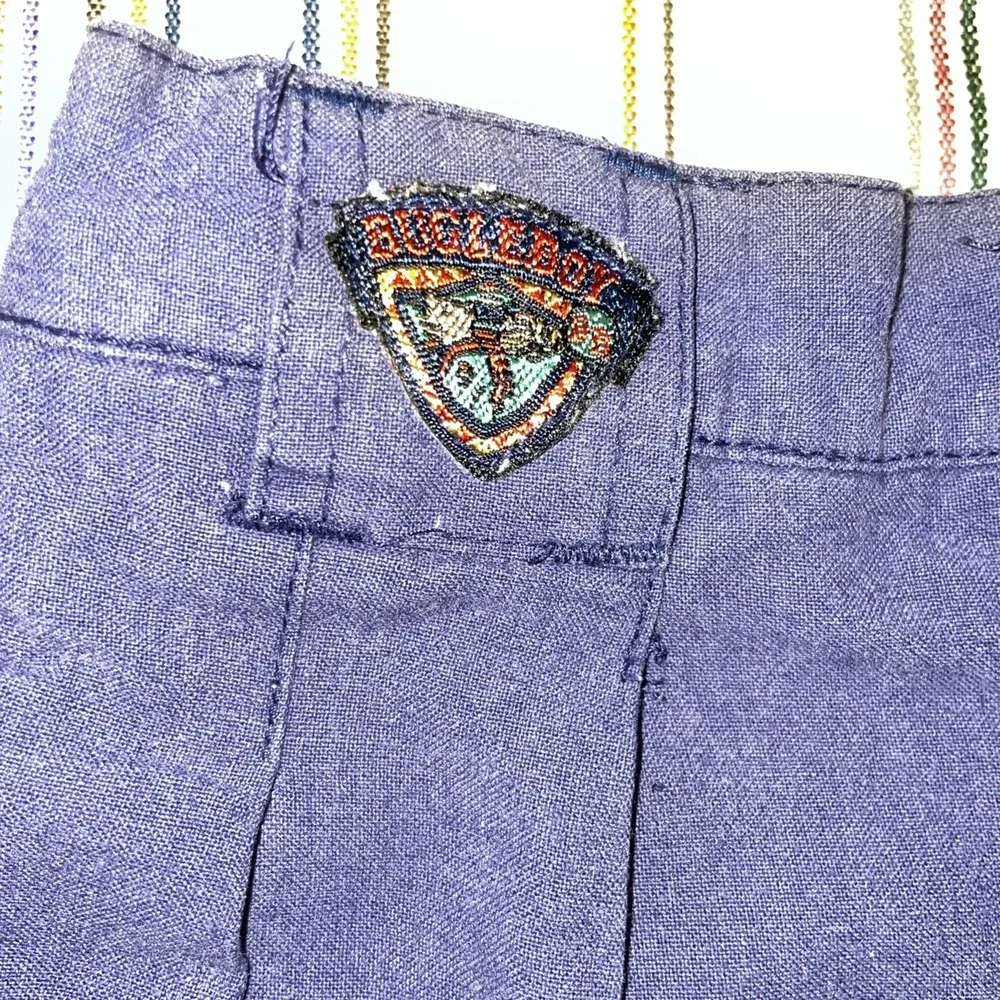 90s Vintage Bugle Boy Navy Pleated Front Boys Shorts 4R Preppy‎
